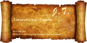 Janovszky Tamás névjegykártya