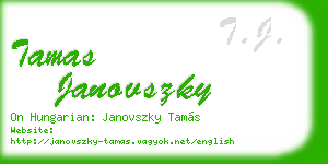 tamas janovszky business card